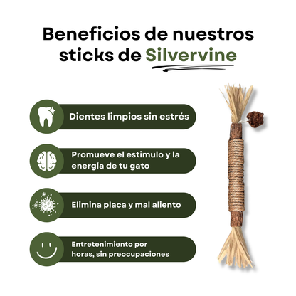 PurrBite™ Pack de Sticks Dentales de Silvervine